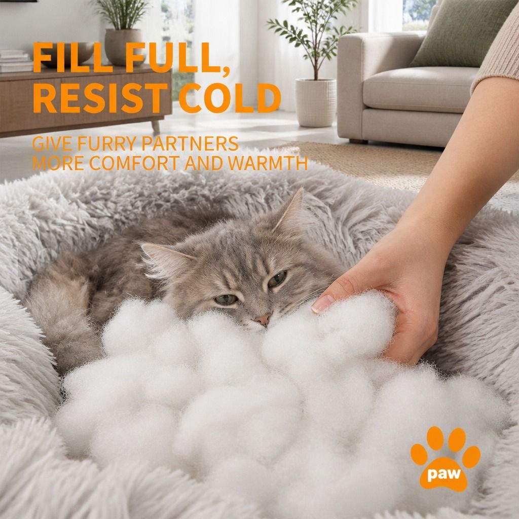 Dog Pet Cat Calming Bed Warm Plush Round Nest Comfy Sleeping Bed Dark Grey 70cm view 6