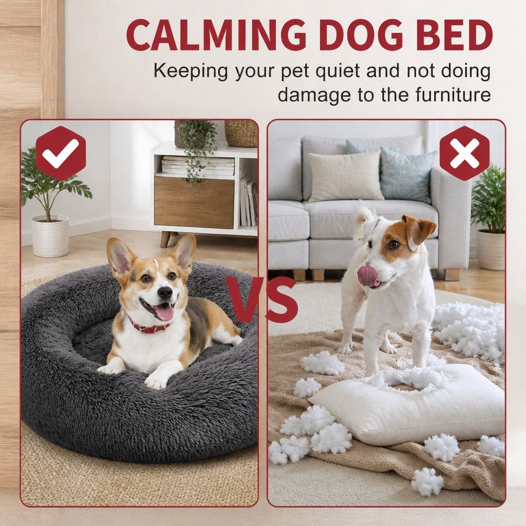 Dog Pet Cat Mat Puppy Warm Soft Cotton Washable Reusable Calming Bed Dark Gray view 4