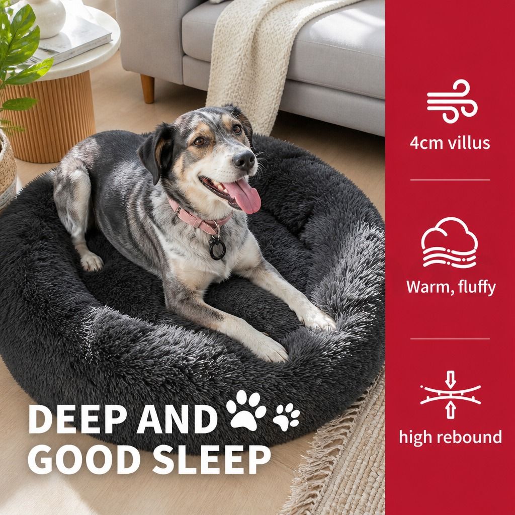 Dog Pet Cat Mat Puppy Warm Soft Cotton Washable Reusable Calming Bed Dark Gray view 5