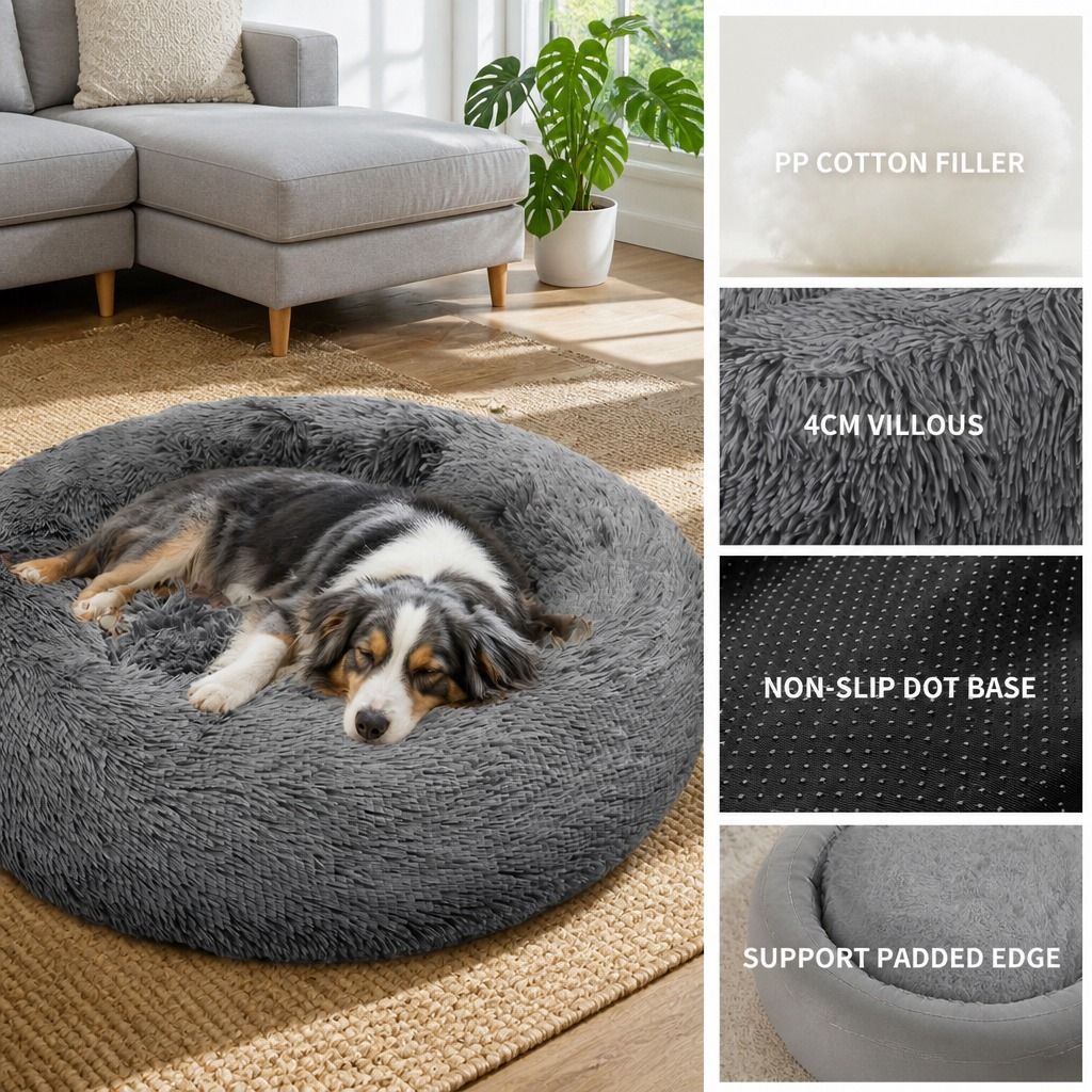 Dog Pet Cat Mat Puppy Warm Soft Cotton Washable Reusable Calming Bed Dark Gray view 8