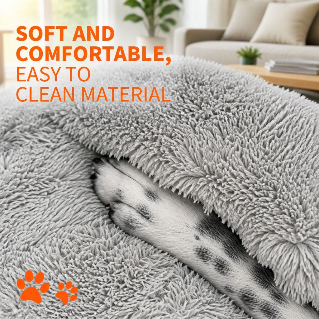 Pet Dog Bedding Warm Plush Round Comfortable Nest Comfy Sleep Kennel XXL view 5