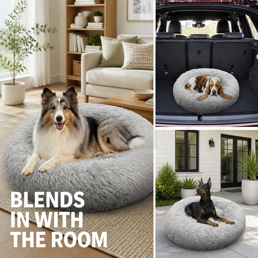 Pet Dog Bedding Warm Plush Round Comfortable Nest Comfy Sleep Kennel XXL view 9