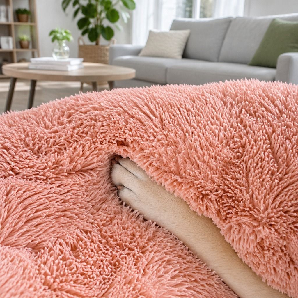 Pet Dog Bedding Warm Plush Round Comfortable Nest Comfy Sleep kennel Pink M 70cm view 6