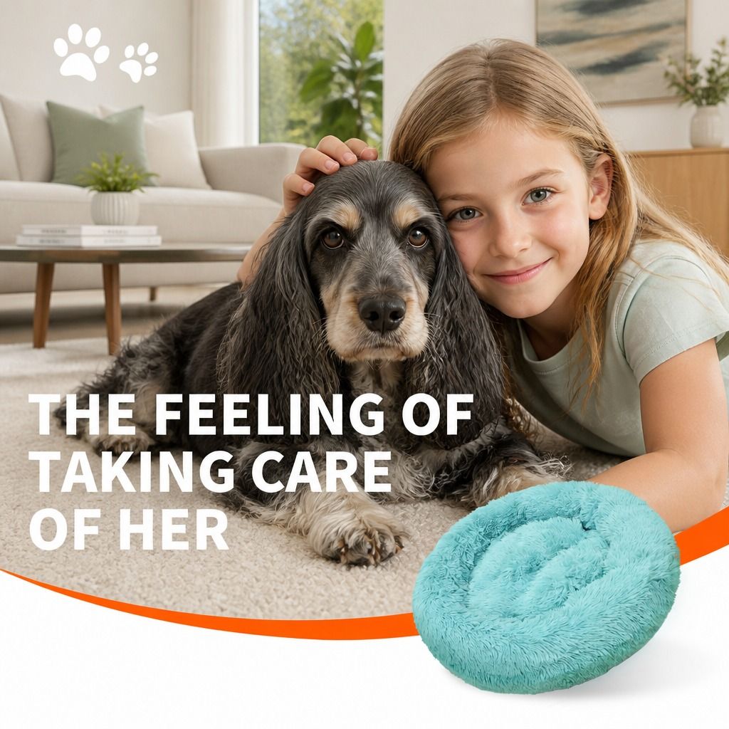 Pet Dog Bedding Warm Plush Round Comfortable Nest Comfy Sleeping kennel Green view 10