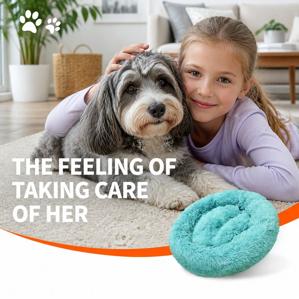 Pet Dog Bed Warm Plush Round Comfortable Nest Comfy Sleeping kennel Green M 70cm view 10