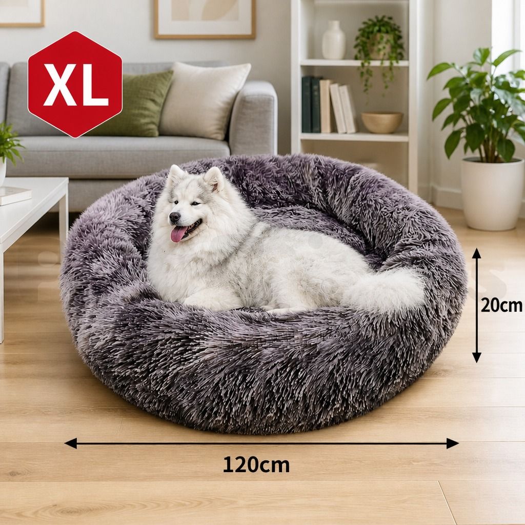 Pet Dog Cat Calming Bed Warm Soft Plush Sleeping Kennel Removable Washable 120cm view 3