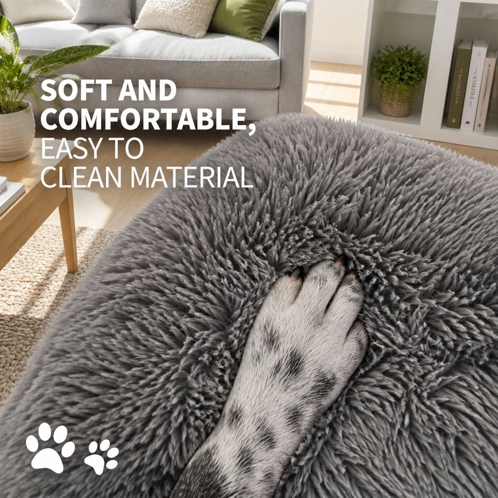 Pet Dog Cat Calming Bed Warm Soft Plush Sleeping Kennel Removable Washable 120cm view 6