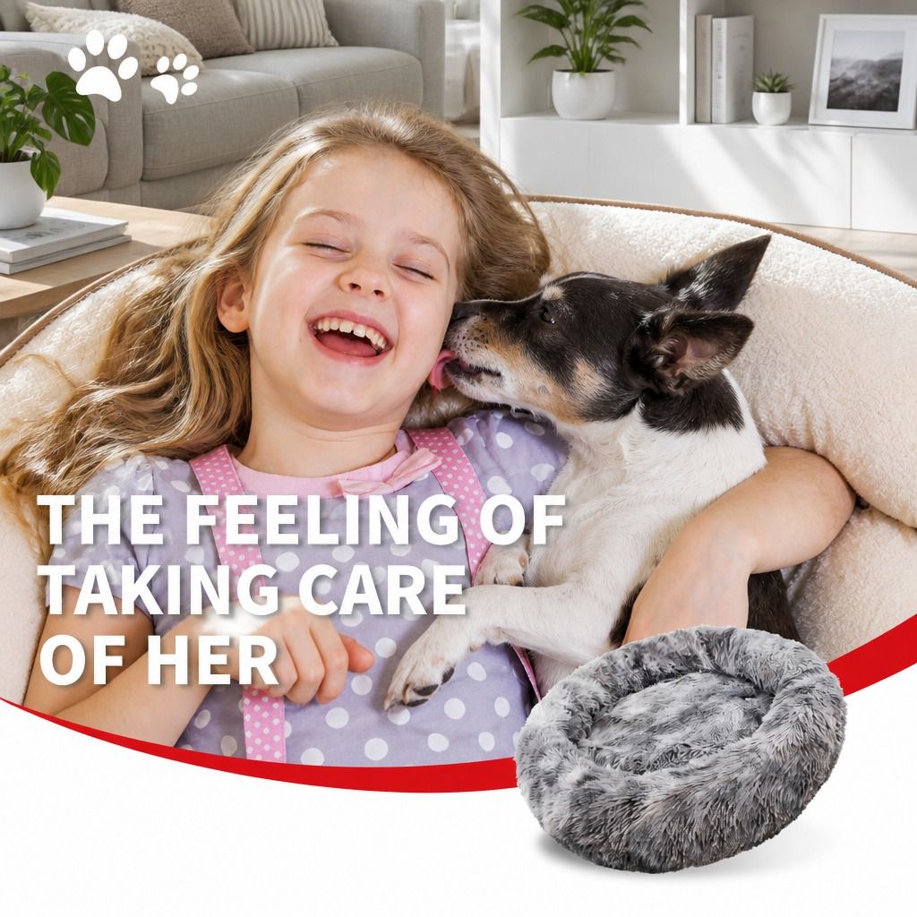 Pet Dog Cat Calming Bed Warm Soft Plush Sleeping Kennel Removable Washable 120cm view 11