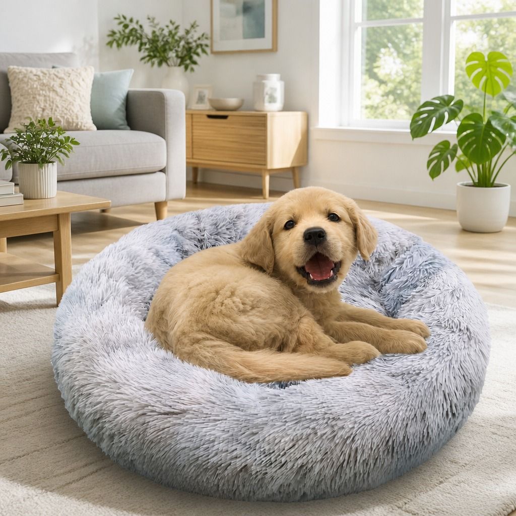Pet Bed Dog Cat Large Beds Calming Warm Soft Cushion Mattress Plush Comfy 90cm view 12