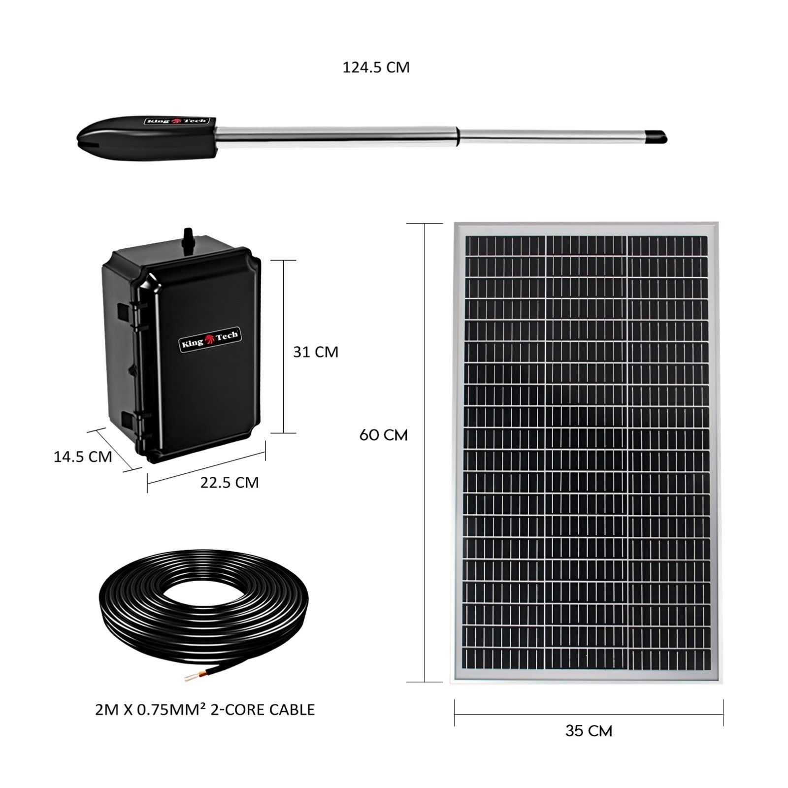 Double Swing Gate Opener Automatic Full Solar Power Kit Remote Control view 4