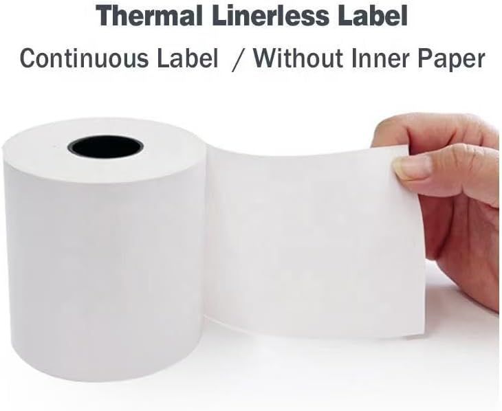 6 Rolls Linerless Printing Label Paper 80 mm × 52 m for Takeaway Shop Restaurant view 3
