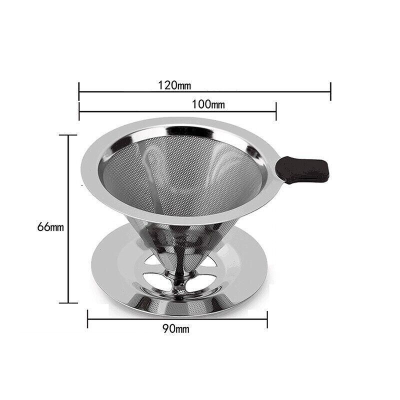 Coffee Tea Cup Drip Filter Mesh Holder Reusable Stainless Steel Pour Over Funnel view 8