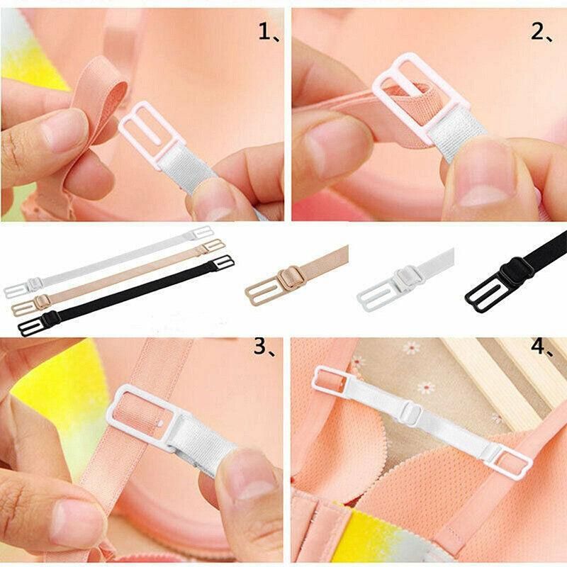 3Pcs Lady Nonslip Elastic Adjustable Band Bra Strap Holder Strap Racer Back view 12