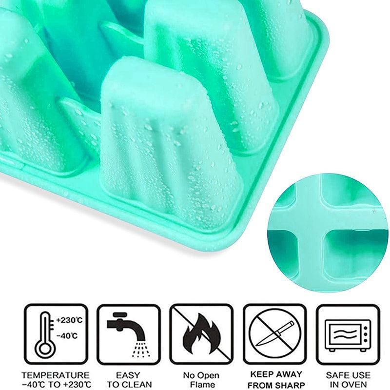 Silicone Ice Cream Mould Block Frozen Molds Icy Pole Jelly Popsicle - Pink-4Grid view 9