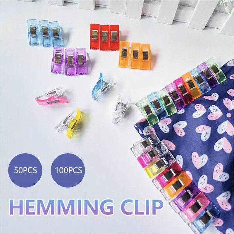 50Pcs Sewing Quilting Clips Wonder Craft Fabric Clamp DIY Colourful or Clear view 2