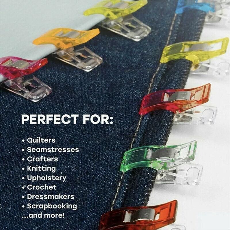 50Pcs Sewing Quilting Clips Wonder Craft Fabric Clamp DIY Colourful or Clear view 5