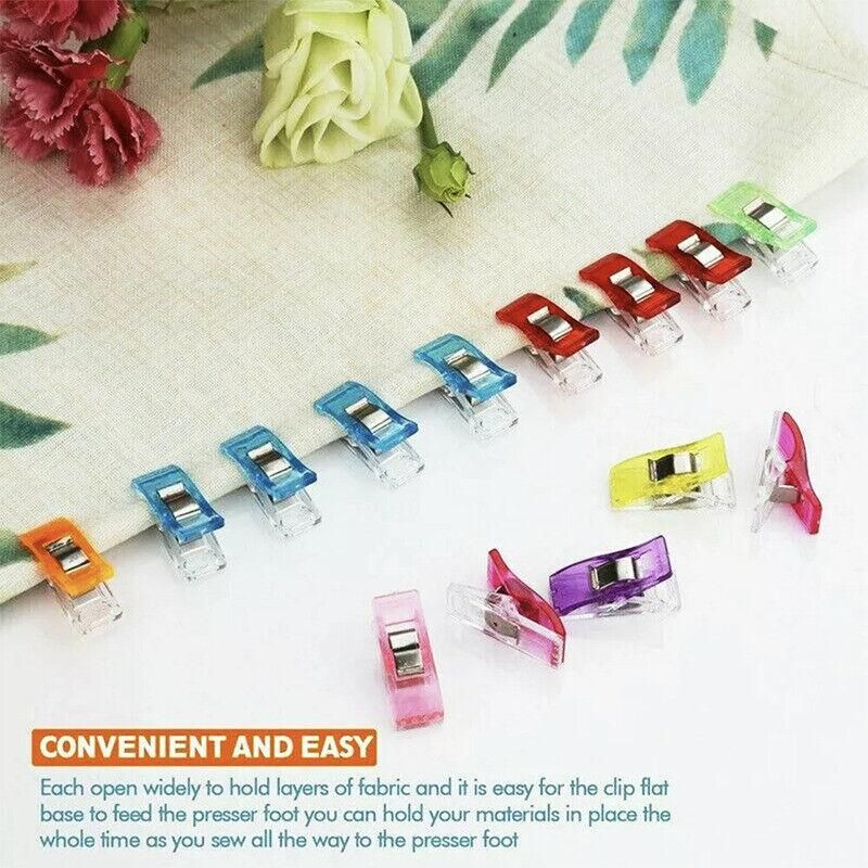 50Pcs Sewing Quilting Clips Wonder Craft Fabric Clamp DIY Colourful or Clear view 8