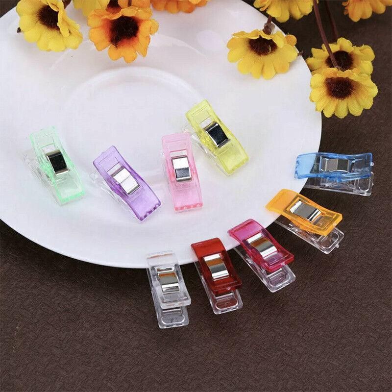 50Pcs Sewing Quilting Clips Wonder Craft Fabric Clamp DIY Colourful or Clear view 9