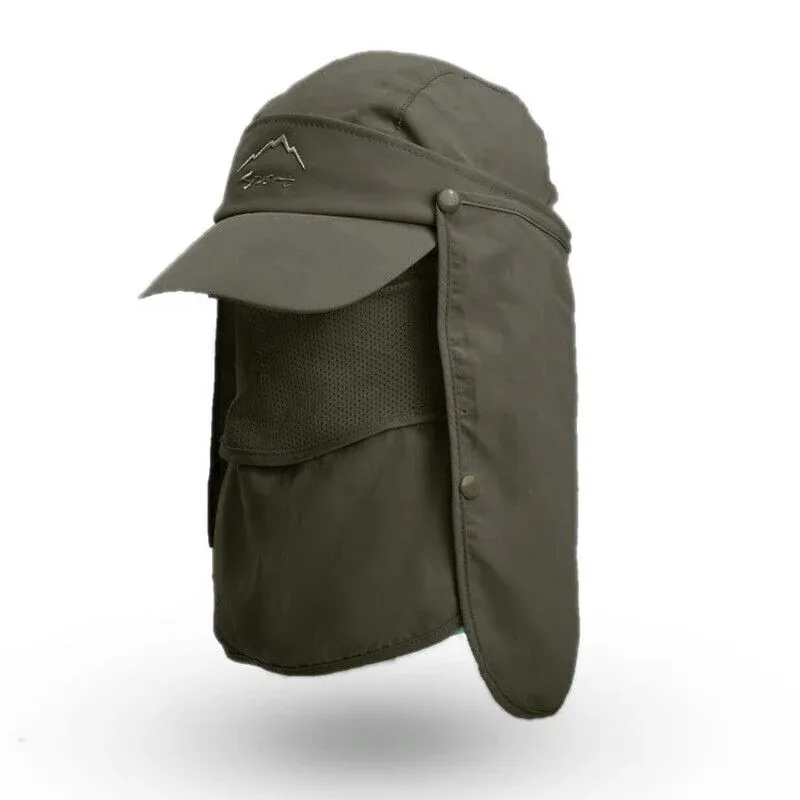 Unisex Face Neck Flap Hat Wide Brim Cap Hiking Fishing Sun Protection Outdoor