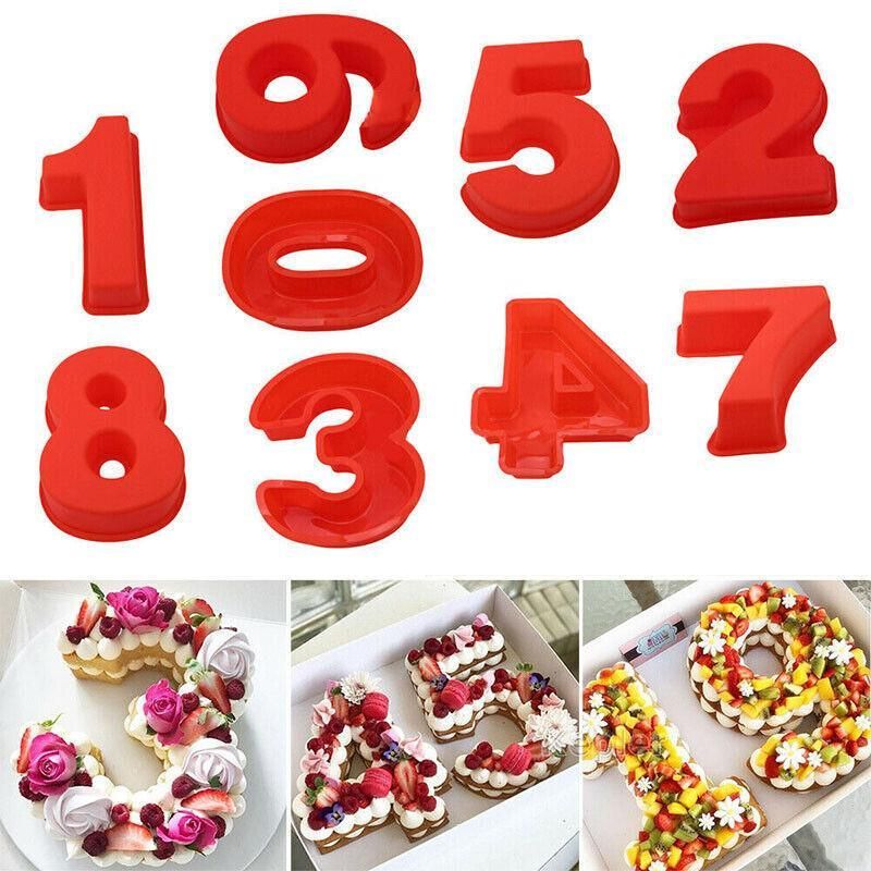 10 Inch Silicone Number Cake Mould Birthday Baking Pan Fondant Tools - 4 view 11