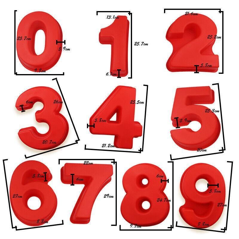 10 Inch Silicone Number Cake Mould Birthday Baking Pan Fondant Tools - 4 view 12