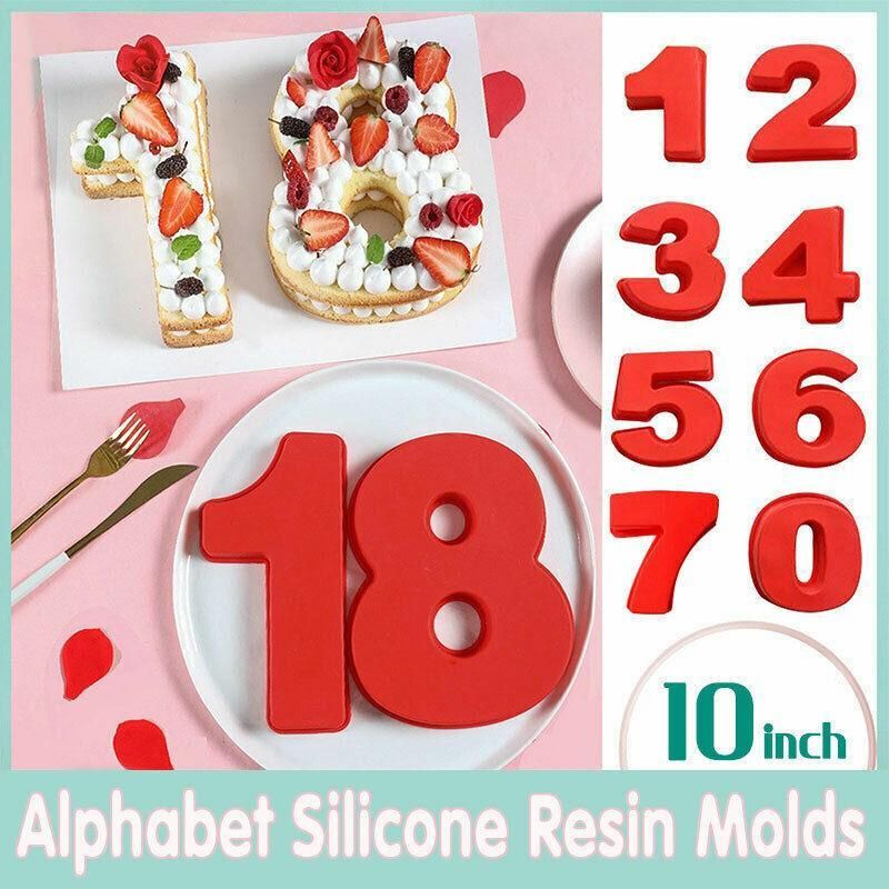 10 Inch Silicone Number Cake Mould Birthday Baking Pan Fondant Tools - 5 view 2