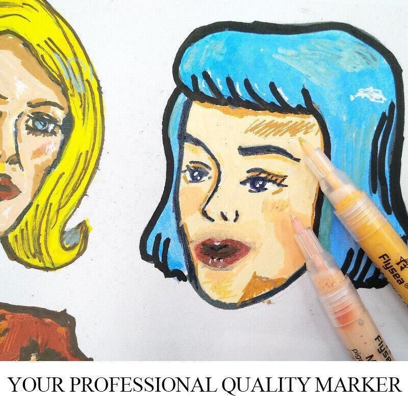 12 Colours Acrylic Paint Pens Markers Skin Tone view 4