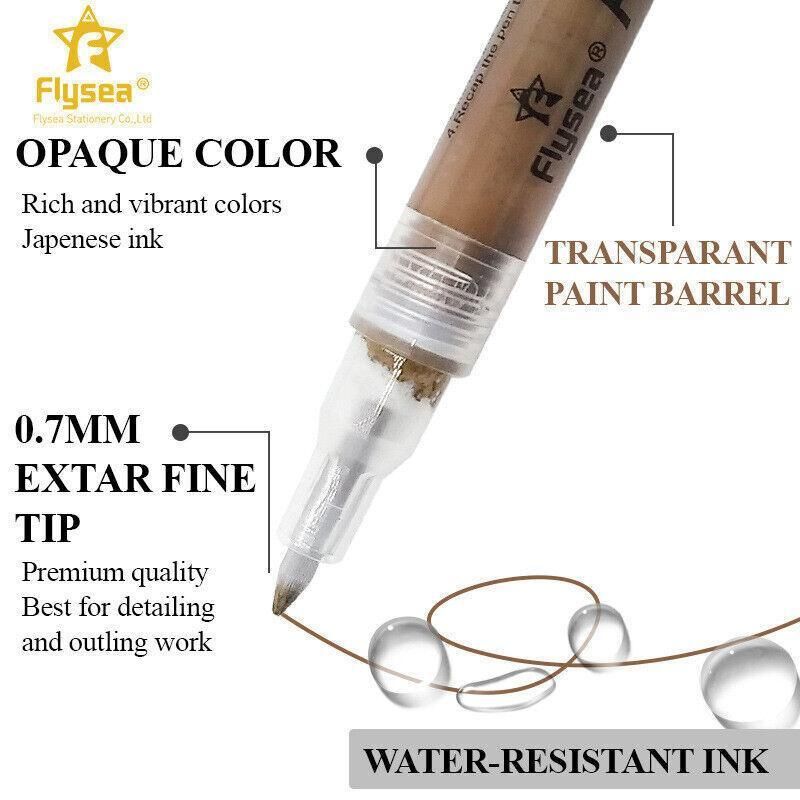 12 Colours Acrylic Paint Pens Markers Skin Tone view 5
