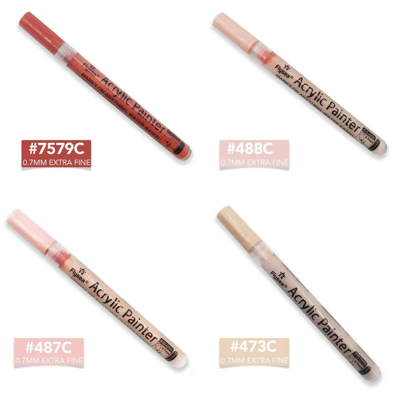 12 Colours Acrylic Paint Pens Markers Skin Tone view 11