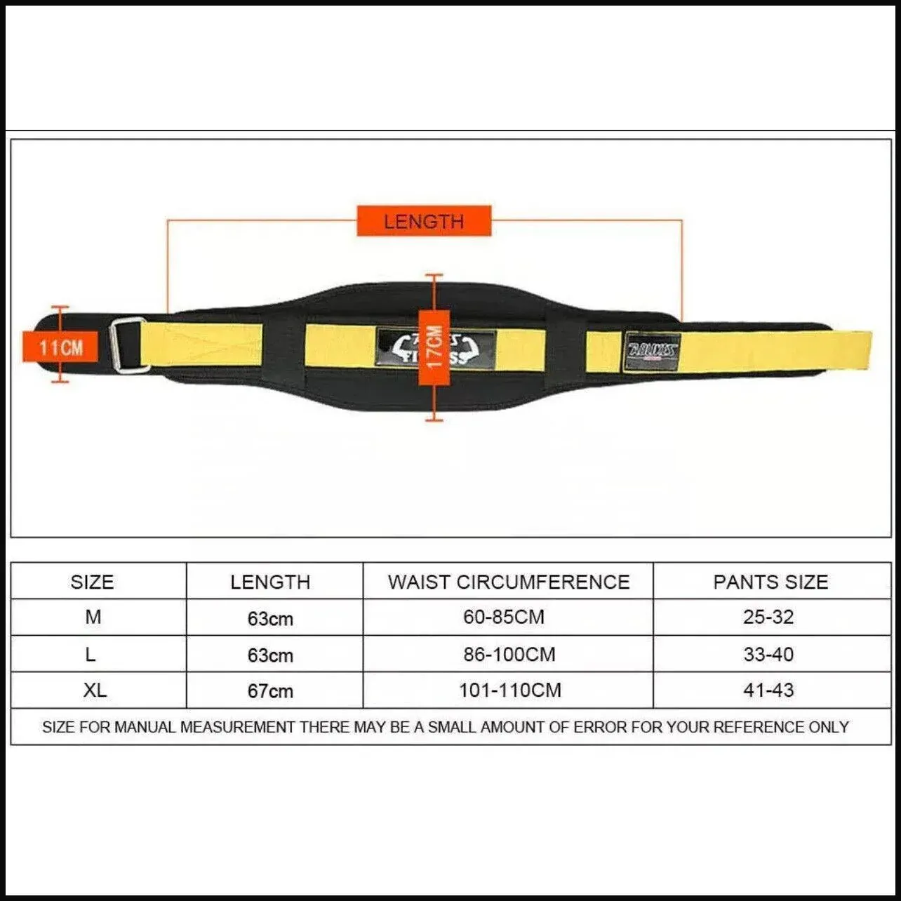 Fitness Weight Lifting Belt Barbell Dumbell Training Back Support Men Women XL view 13