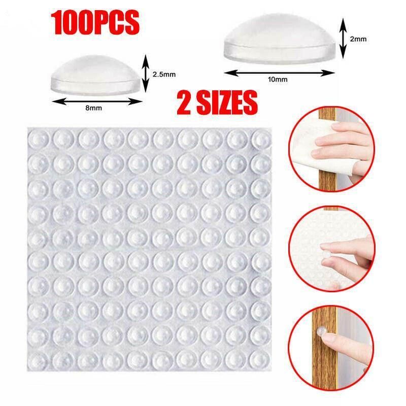 100PCS Clear Silicone Bumper Pads Self Adhesive Door Drawer Cabinet Furniture view 2