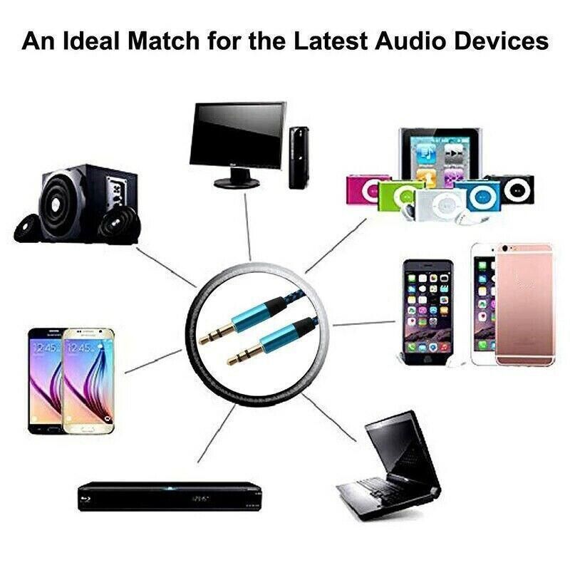 AUX Cable 3.5mm Stereo Audio Input Extension Male to Male Auxiliary Car Cord view 5