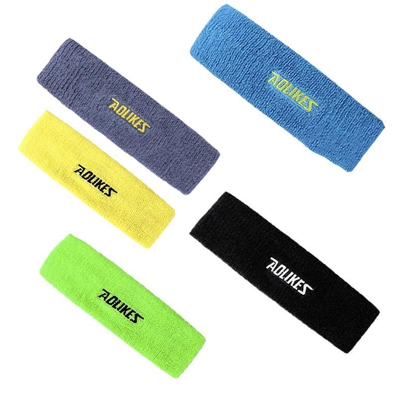 Aolikes Headbands Sweatband Cotton Hair Gym Yoga Stretch Sport Sweat Band - Yellow view 6