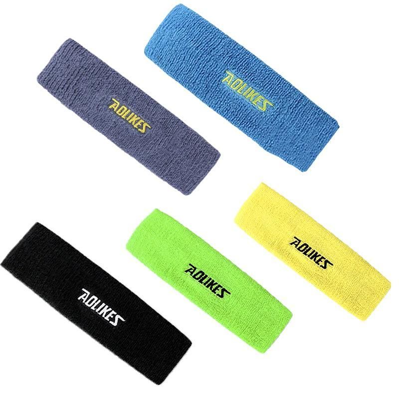 Aolikes Headbands Sweatband Cotton Hair Gym Yoga Stretch Sport Sweat Band - Grey view 3