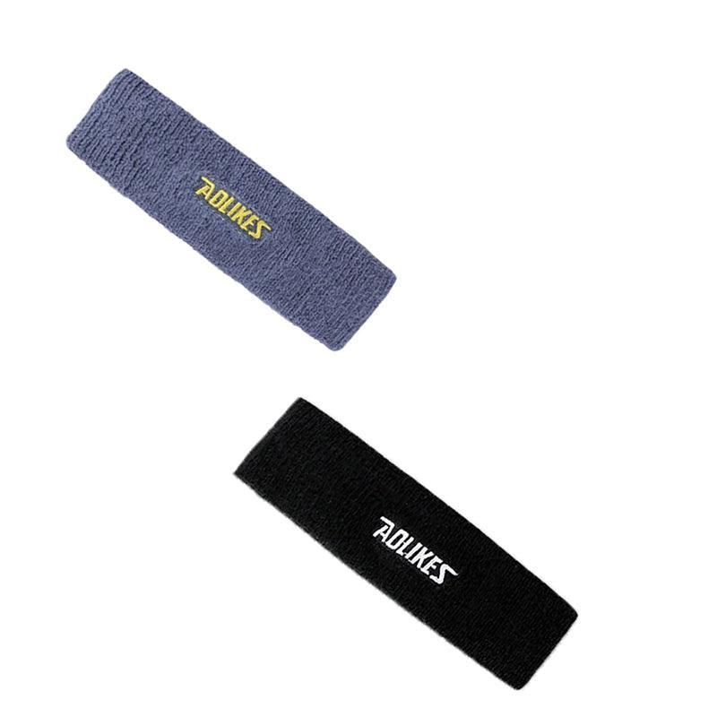 Aolikes Headbands Sweatband Cotton Hair Gym Yoga Stretch Sport Sweat Band - Grey view 4