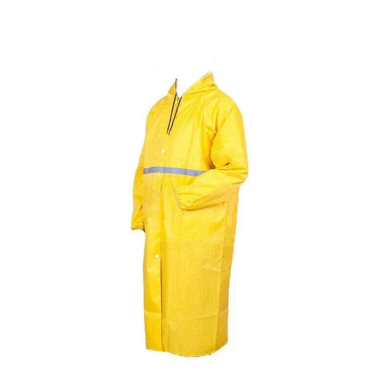 Unisex Waterproof Raincoat XL Size Lightweight Hooded Long Work Outdoor view 3
