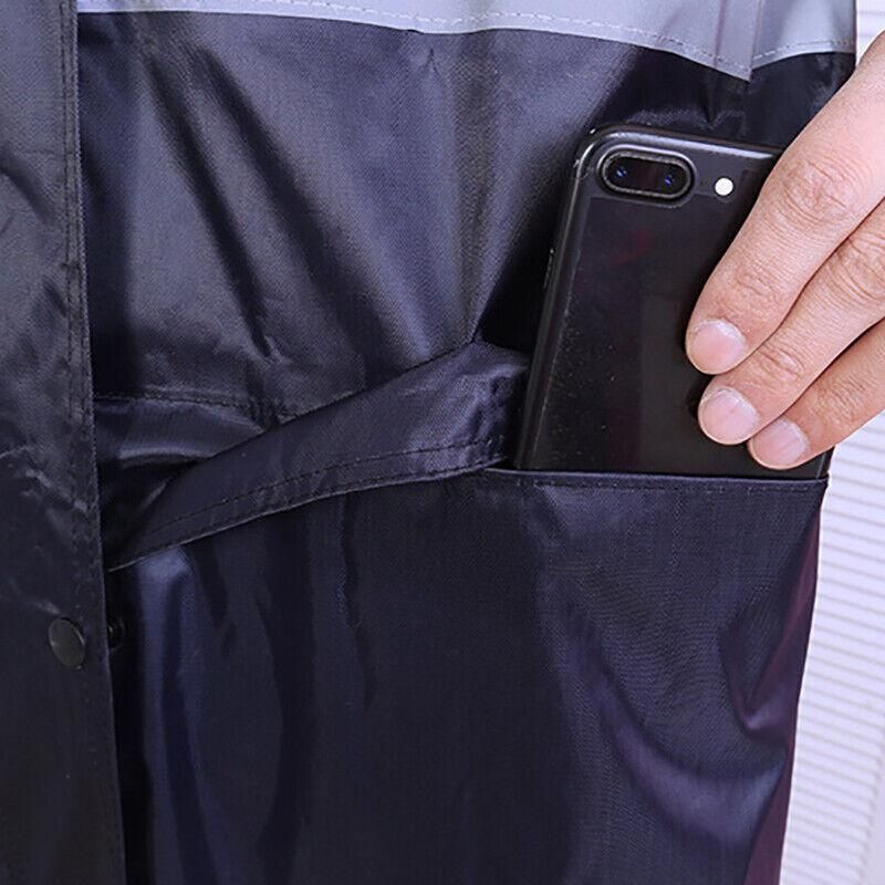 Unisex Waterproof Raincoat XL Size Lightweight Hooded Long Work Outdoor view 6