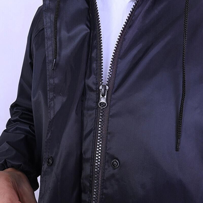 Unisex Waterproof Raincoat XL Size Lightweight Hooded Long Work Outdoor view 7
