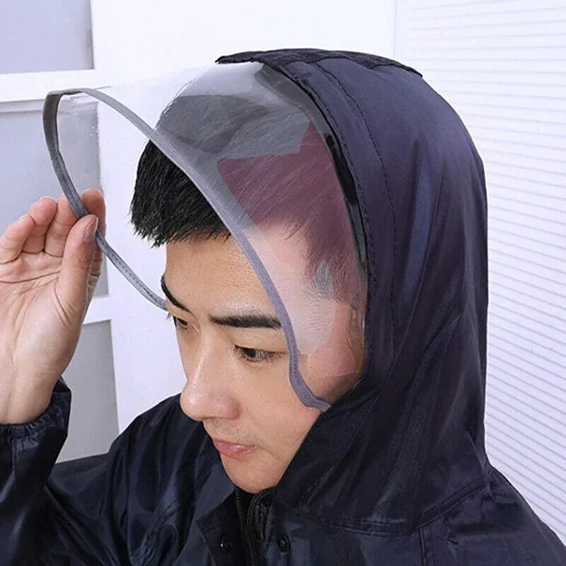 Unisex Waterproof Raincoat XL Size Lightweight Hooded Long Work Outdoor view 8