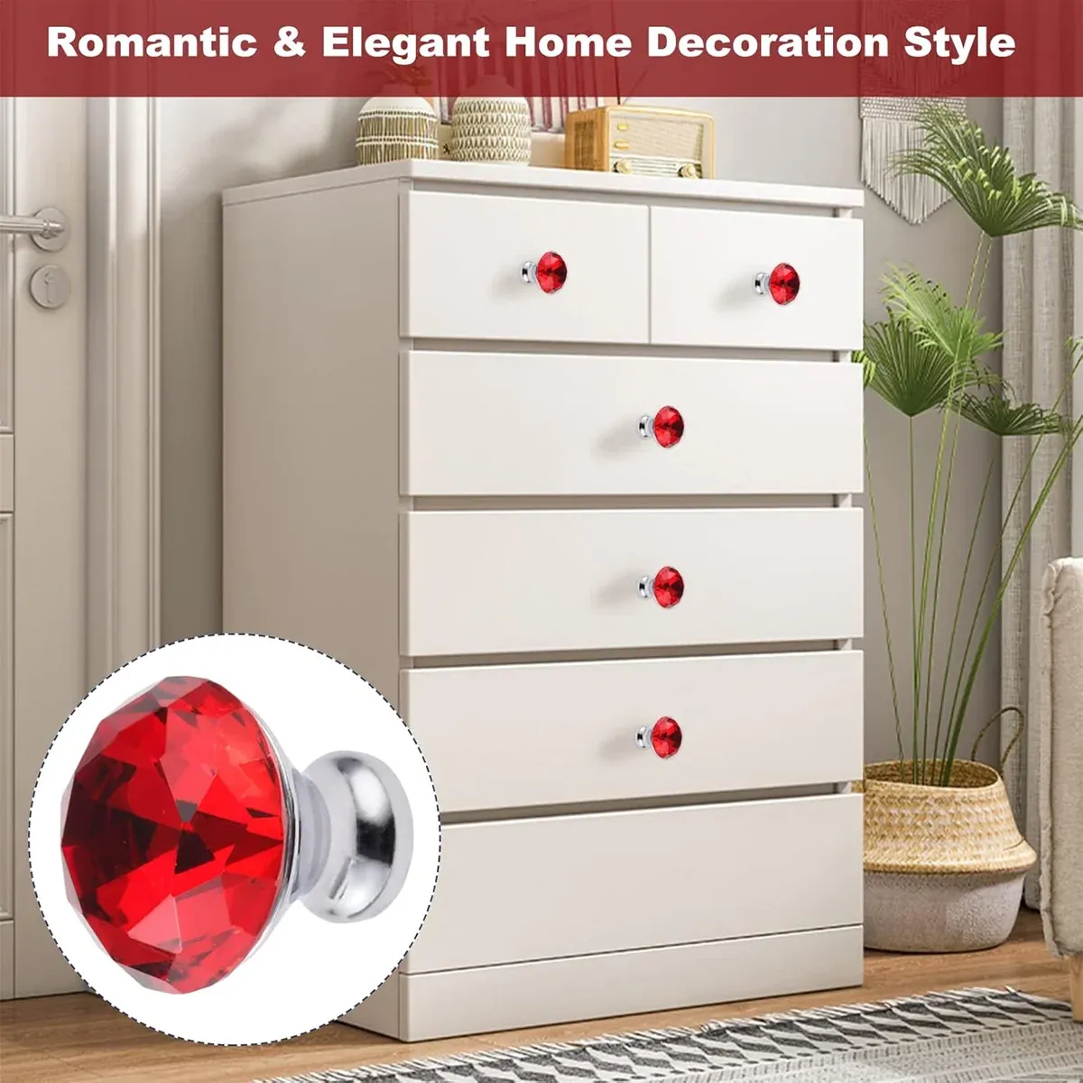 Door Knobs Handles Clear Crystal Diamond Glass Kitchen Cupboard Cabinet Pulls view 9