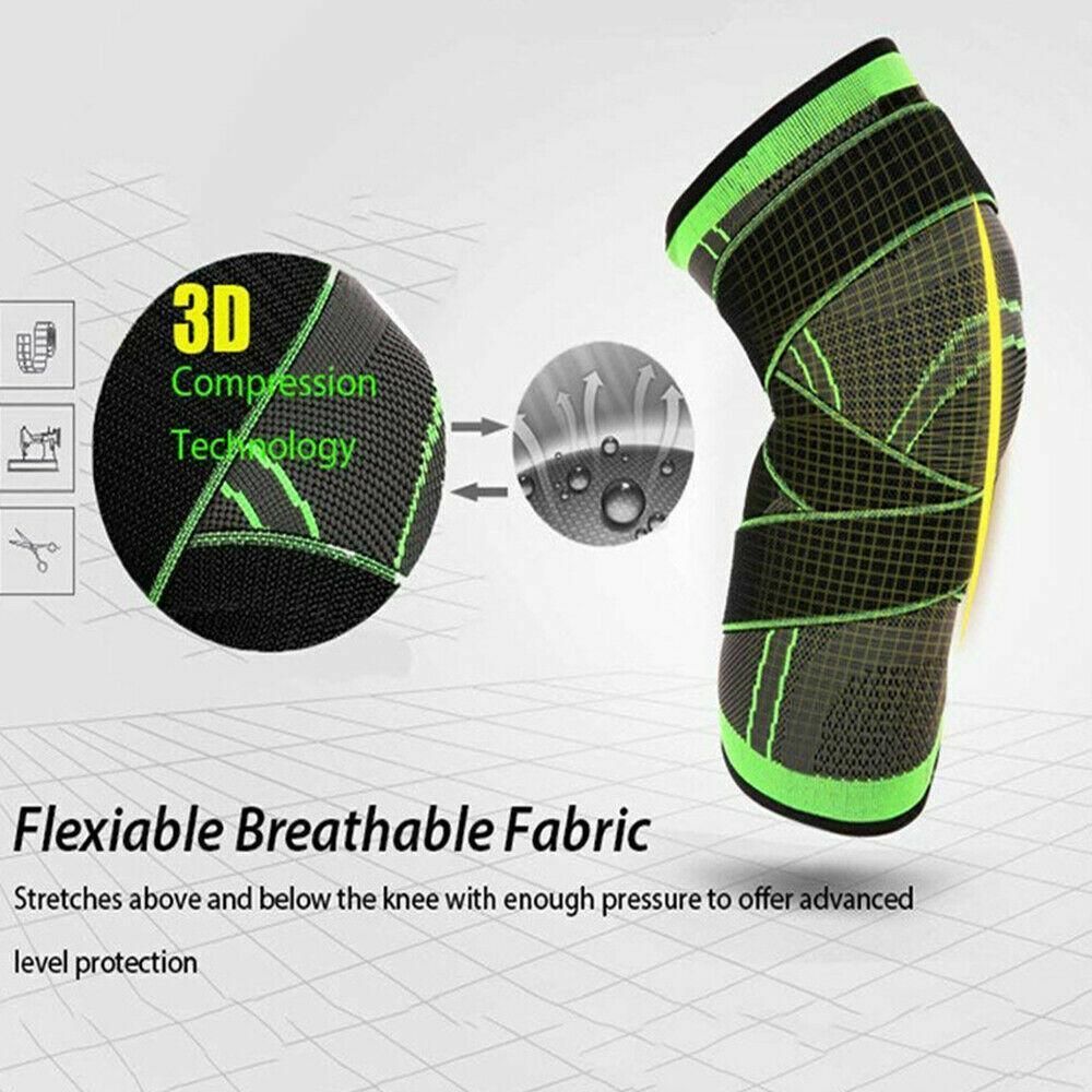 3D Weaving Knee Brace Breathable Sleeve Support Running Jogging Joint Pain Leg view 11