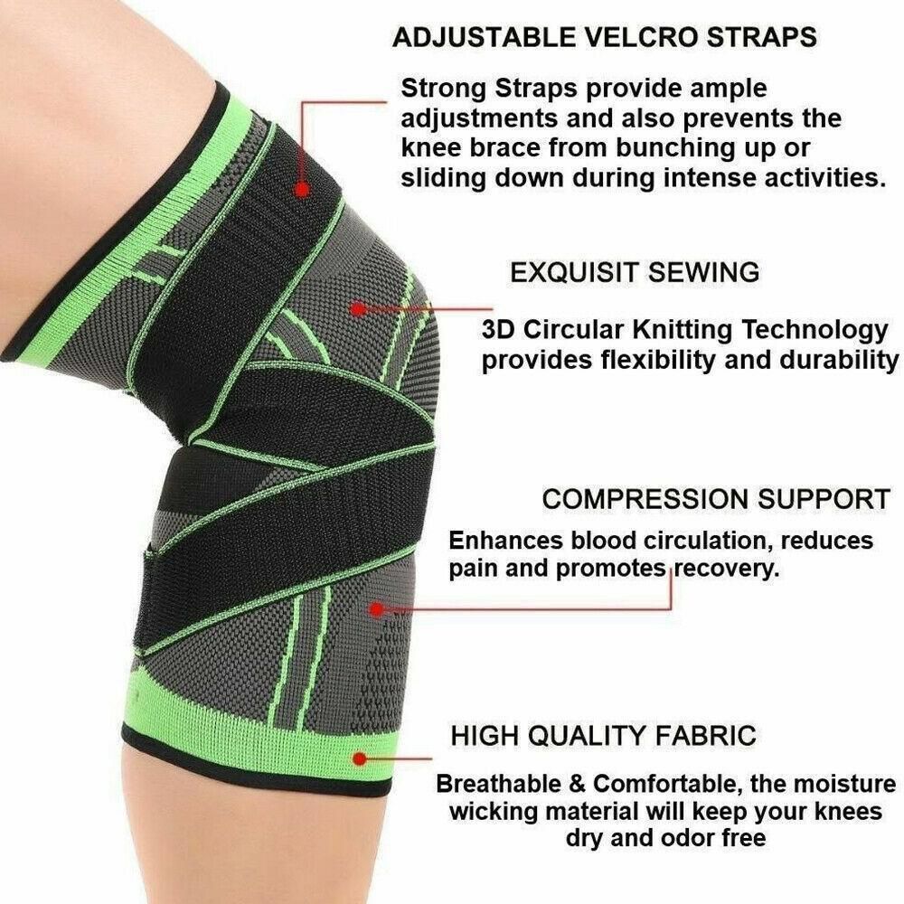 3D Weaving Knee Brace Breathable Sleeve Support Running Jogging Joint Pain Leg view 8
