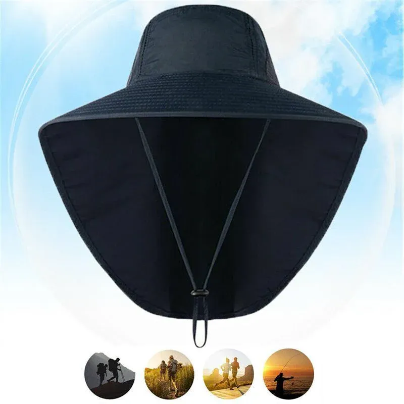 1x Neck Flap Cap Unisex Outdoor Sport Fishing Hat Sun Protection Wide Brim view 7