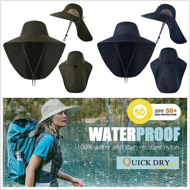 1x Neck Flap Cap Unisex Outdoor Sport Fishing Hat Sun Protection Wide Brim view 12