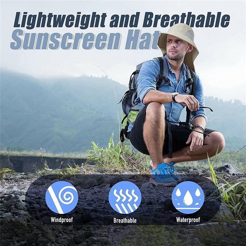 1x Neck Flap Cap Unisex Outdoor Sport Fishing Hat Sun Protection Wide Brim view 9