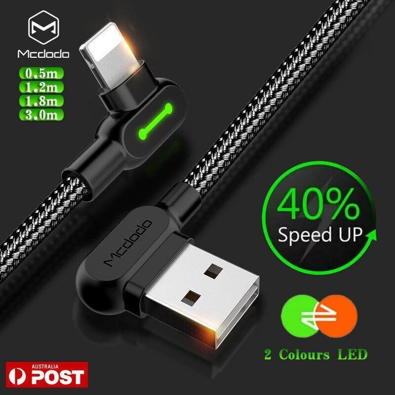 Mcdodo Fast Usb Cable Heavy Duty Charging Syn Charger Iphone 90 Degree Angle - 3m view 2