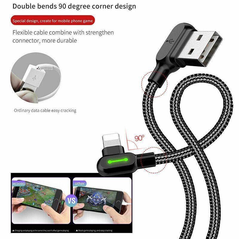 Mcdodo Fast Usb Cable Heavy Duty Charging Syn Charger Iphone 90 Degree Angle - 3m view 12