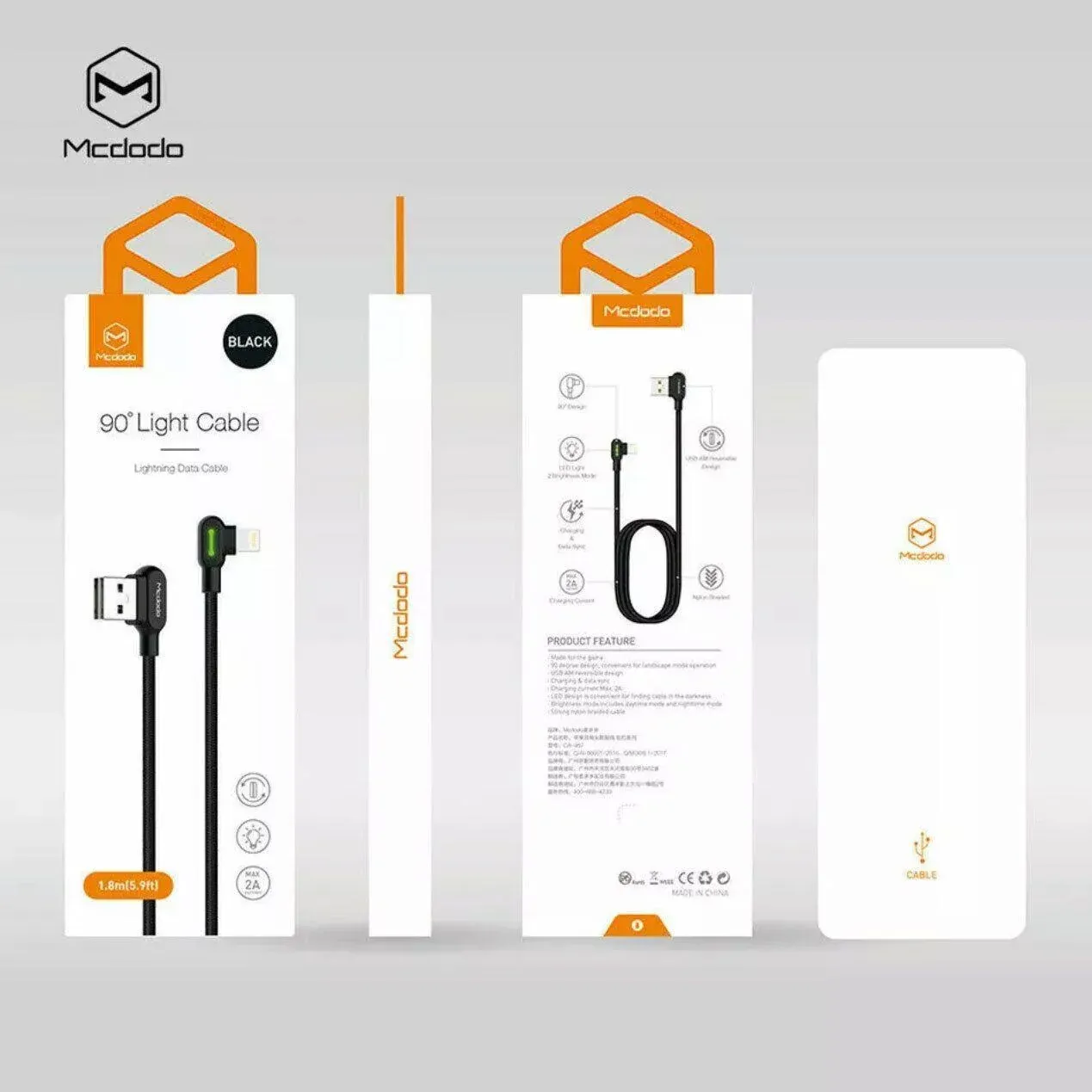 Mcdodo Fast Usb Cable Heavy Duty Charging Syn Charger Iphone 90 Degree Angle - 3m view 13