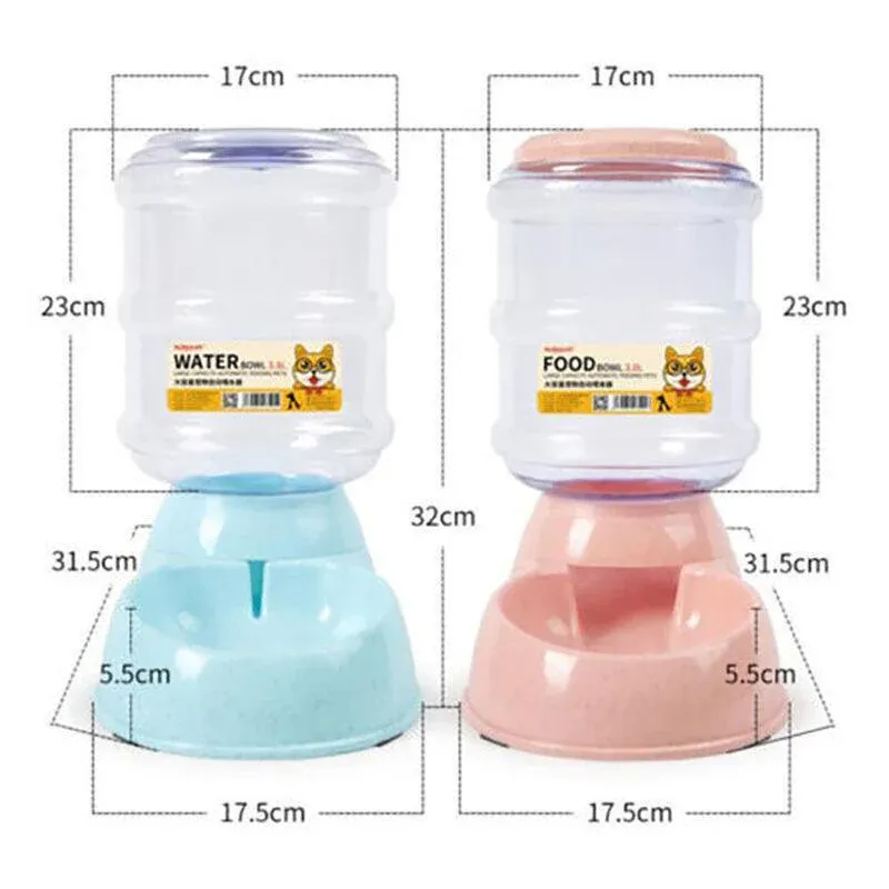 Automatic 3.8L Water Feeder Pet Dog Cat Puppy Dispenser Feeder Bowl Bottle - Blue view 3