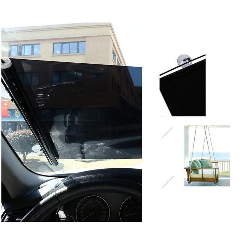 Black Roller Blinds Suction Cup Sunshade Blackout Curtains Car Home Window view 9
